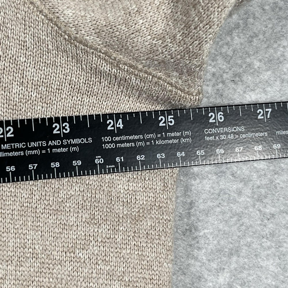 Woolrich 1/4 Snap Button Pullover Sweater Men's XL Fleece Beige Long Sleeve READ - Picture 9 of 11